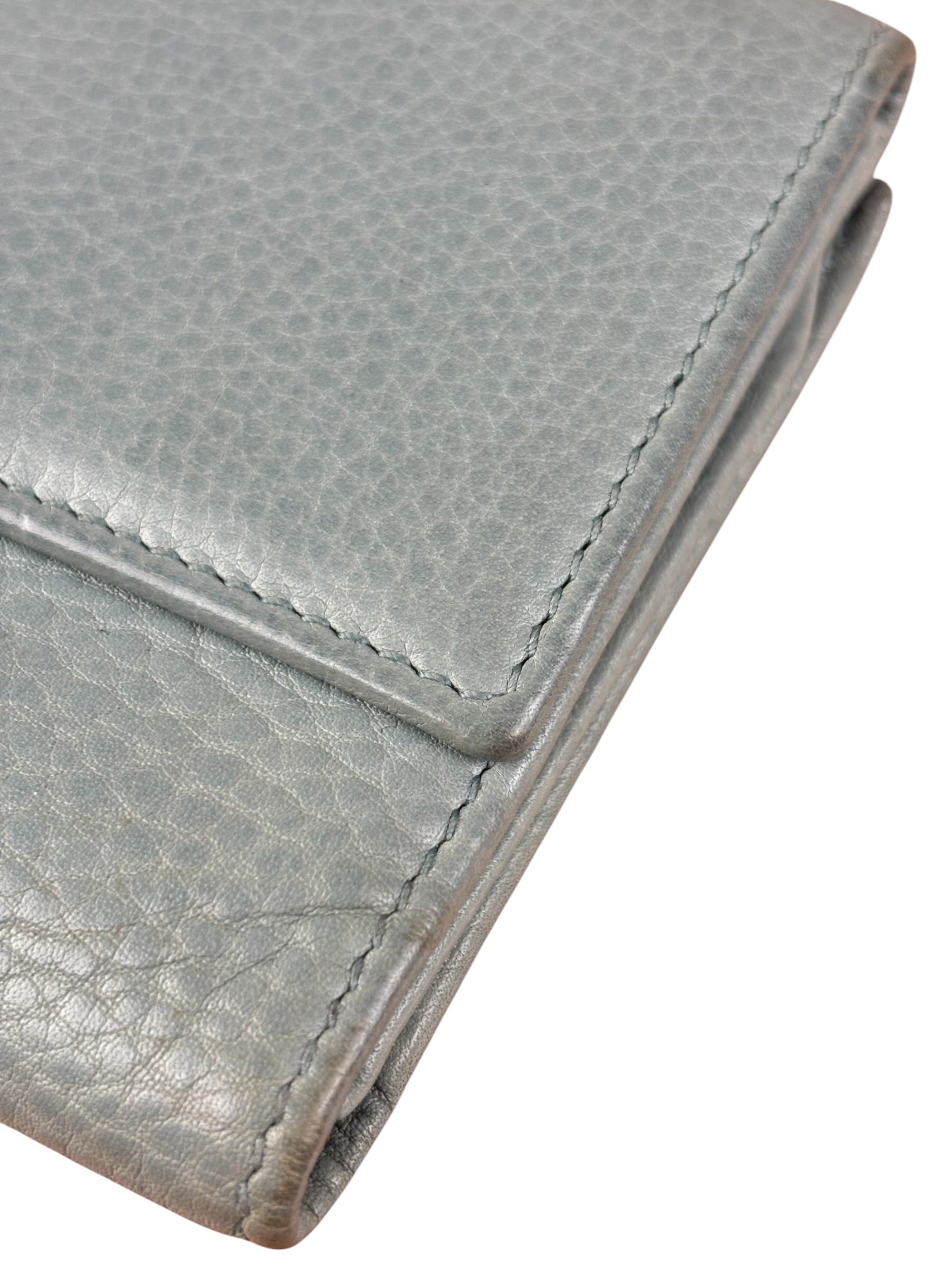 Gucci Light Blue GG Embellished Leather Long Wallet