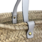 Versace Large White Raffia/Leather Shoulder Tote