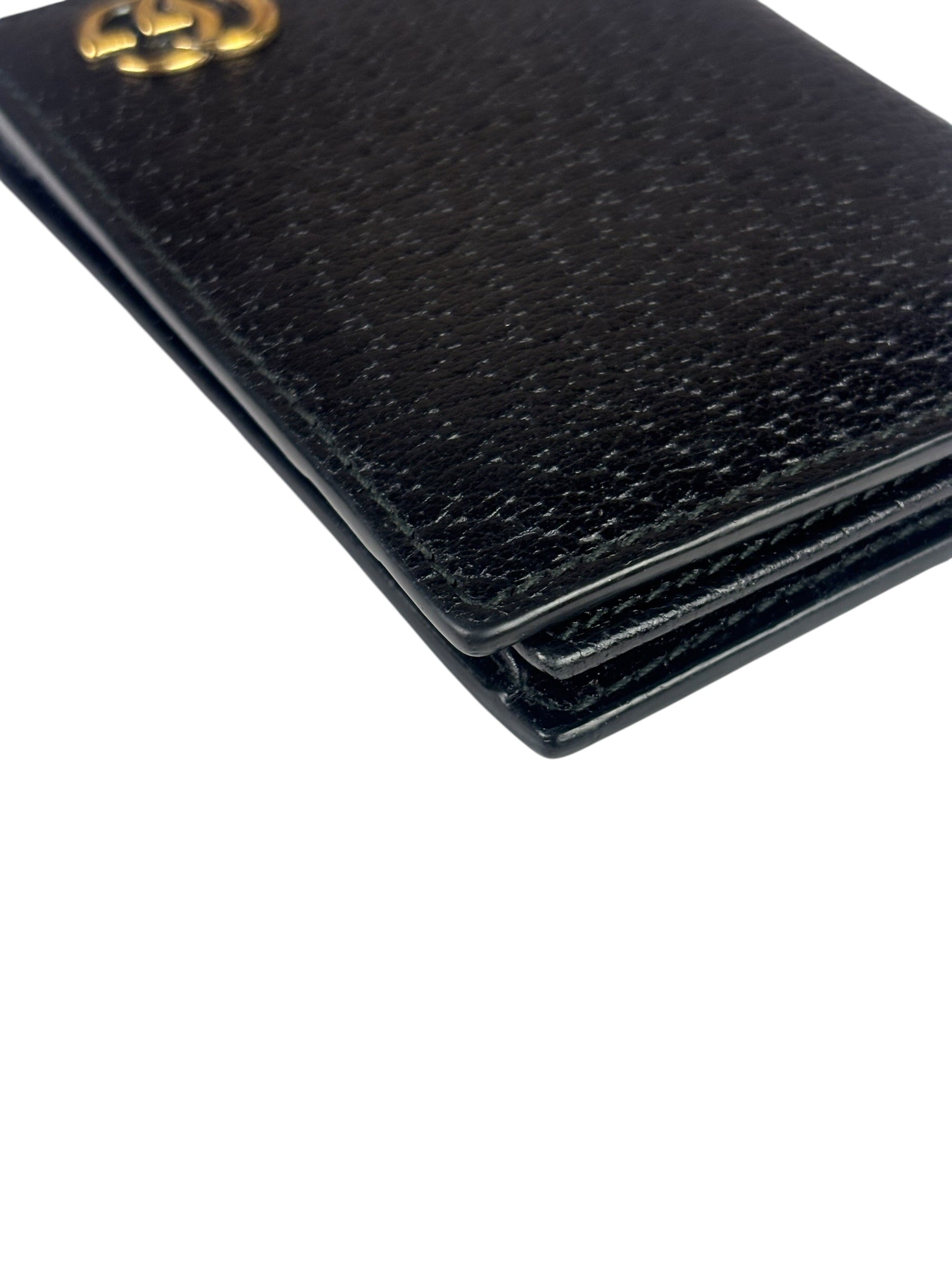 Gucci Black Leather GG Marmont Card Case