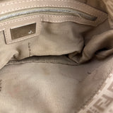 Fendi Grey Leather Trim Zucca Baguette