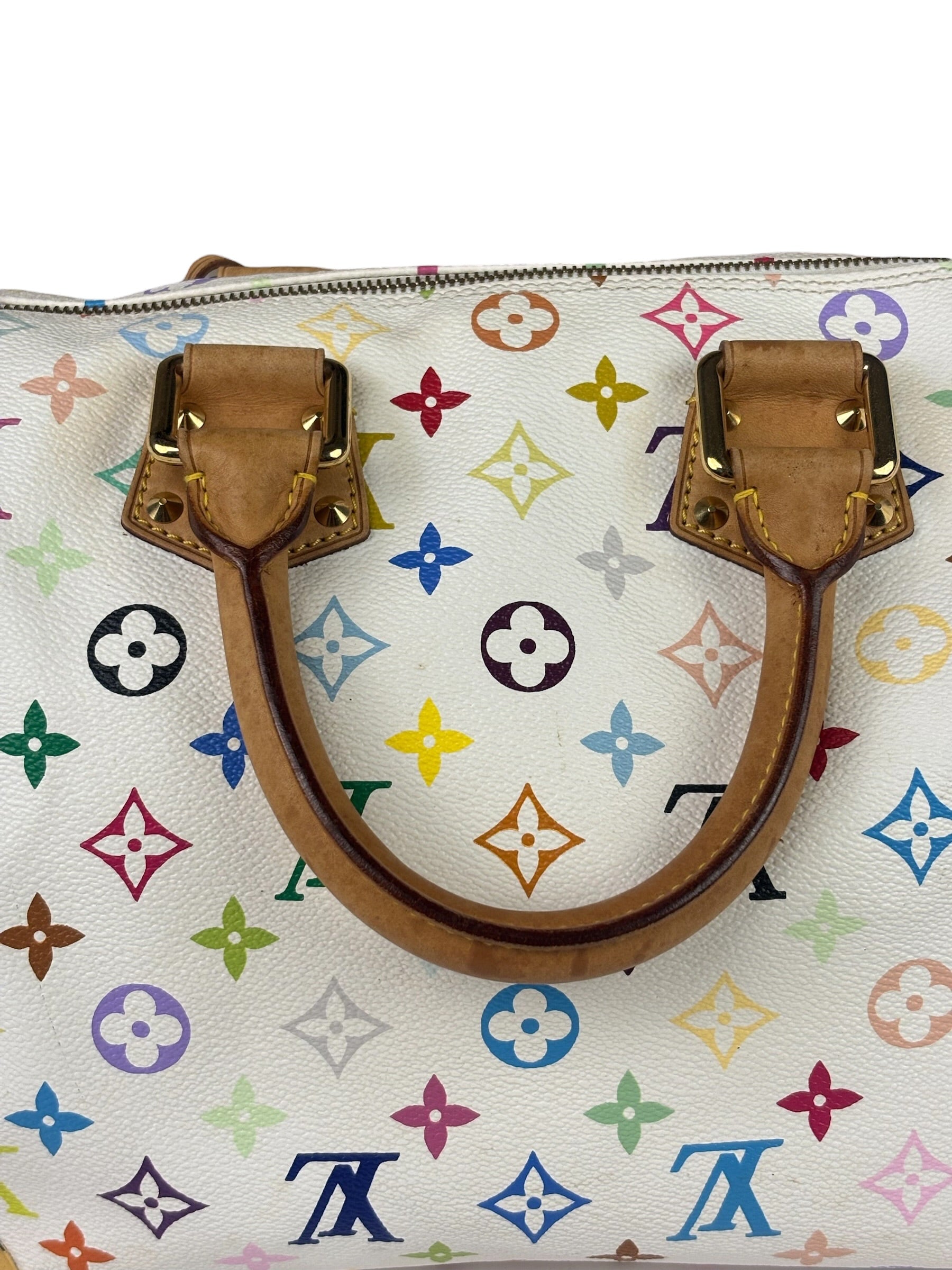Louis Vuitton x Takashi Murakami White Monogram Speedy 30