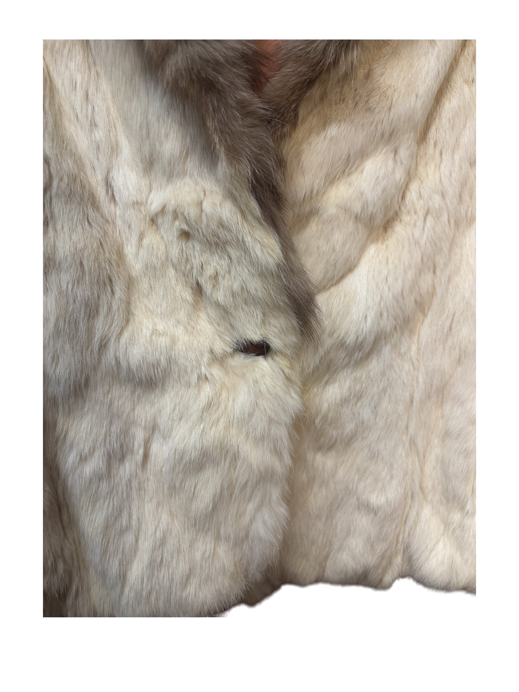 Vintage Cream/Brown Rabbit Fur Coat