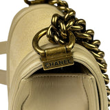 Chanel Beige Leather Boy Stingray Flap Bag 2013