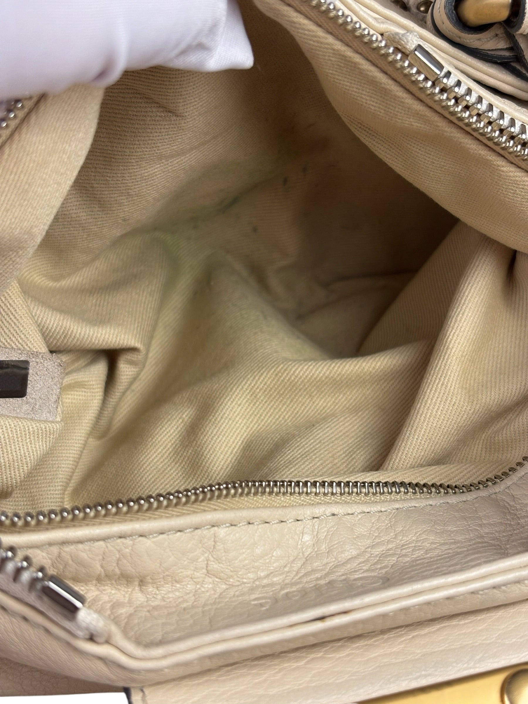 Chloe Beige Leather Paddington Shoulder Bag