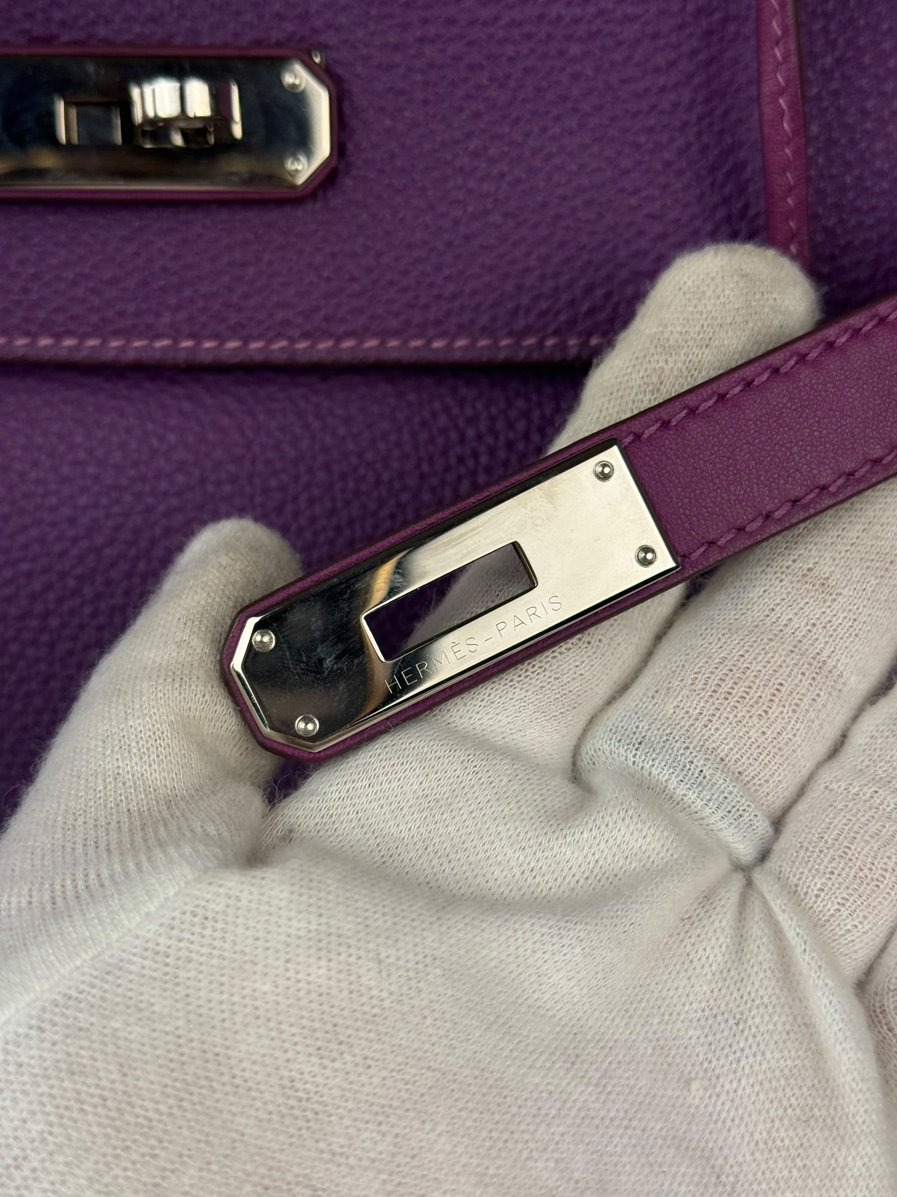 Hermes Kelly 35 Purple Ghillies Swift Togo Leather Handbag 2015