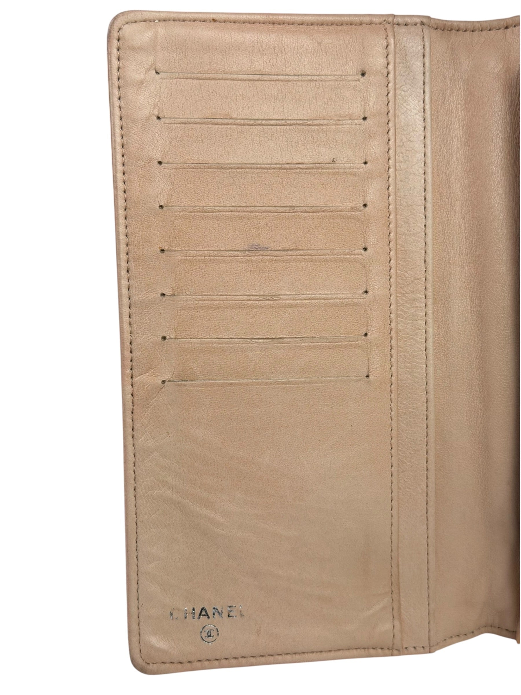 Chanel Light Pink Camila Leather Long Wallet