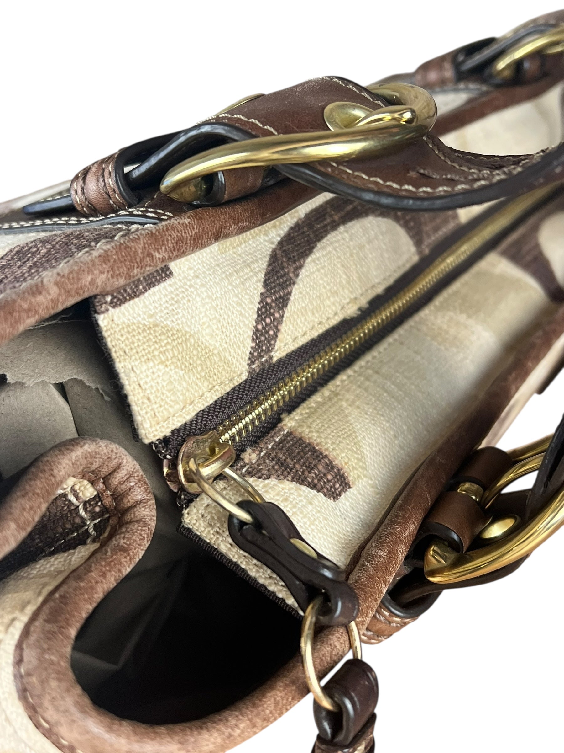 Coach Vintage Braided Strap Canvas Shoulder Bag