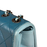 Chanel CC Two-Toned Blue Leather Flap Bag 2014