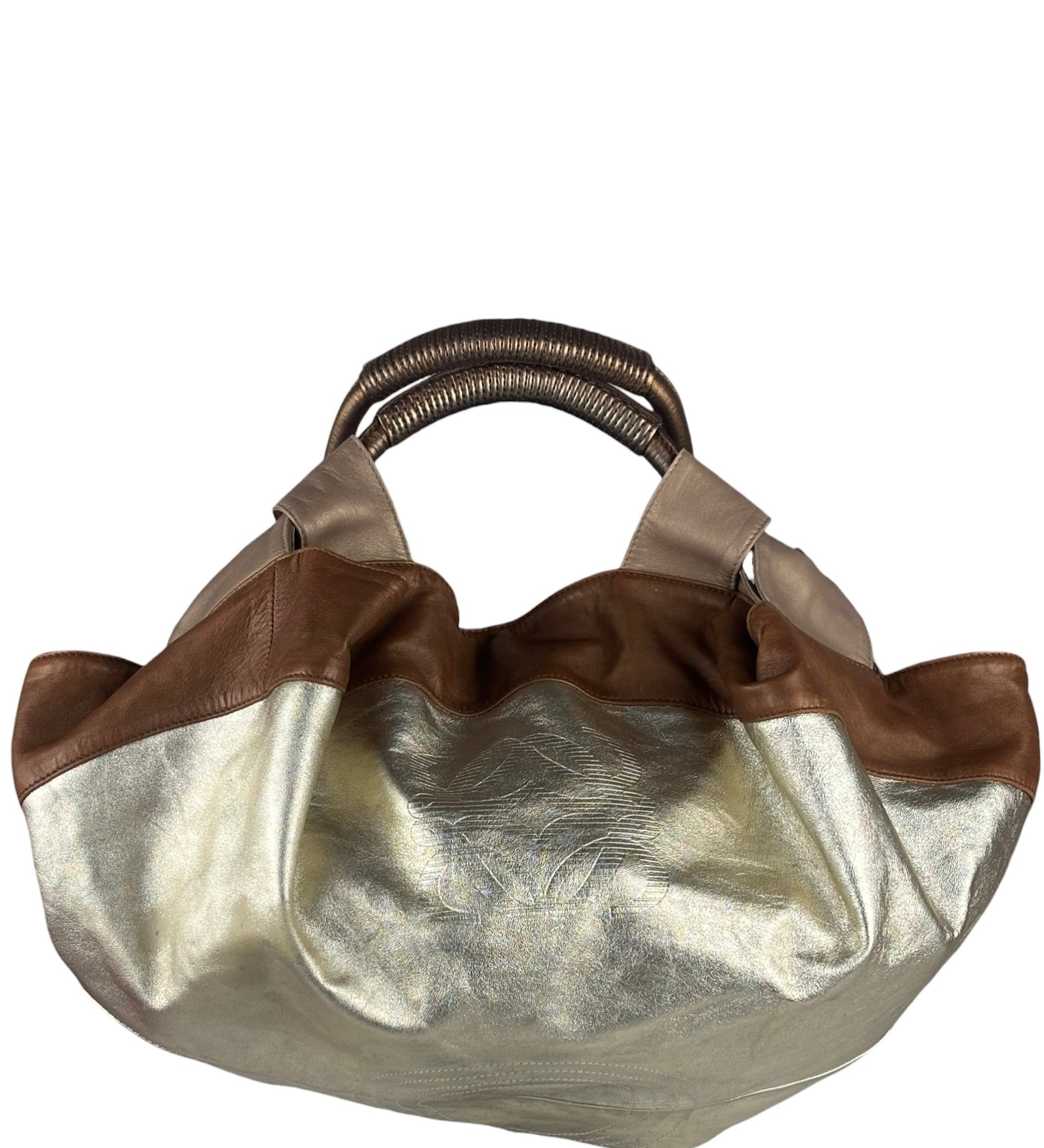Loewe Gold/Bronze Leather Nappa Aire Handbag