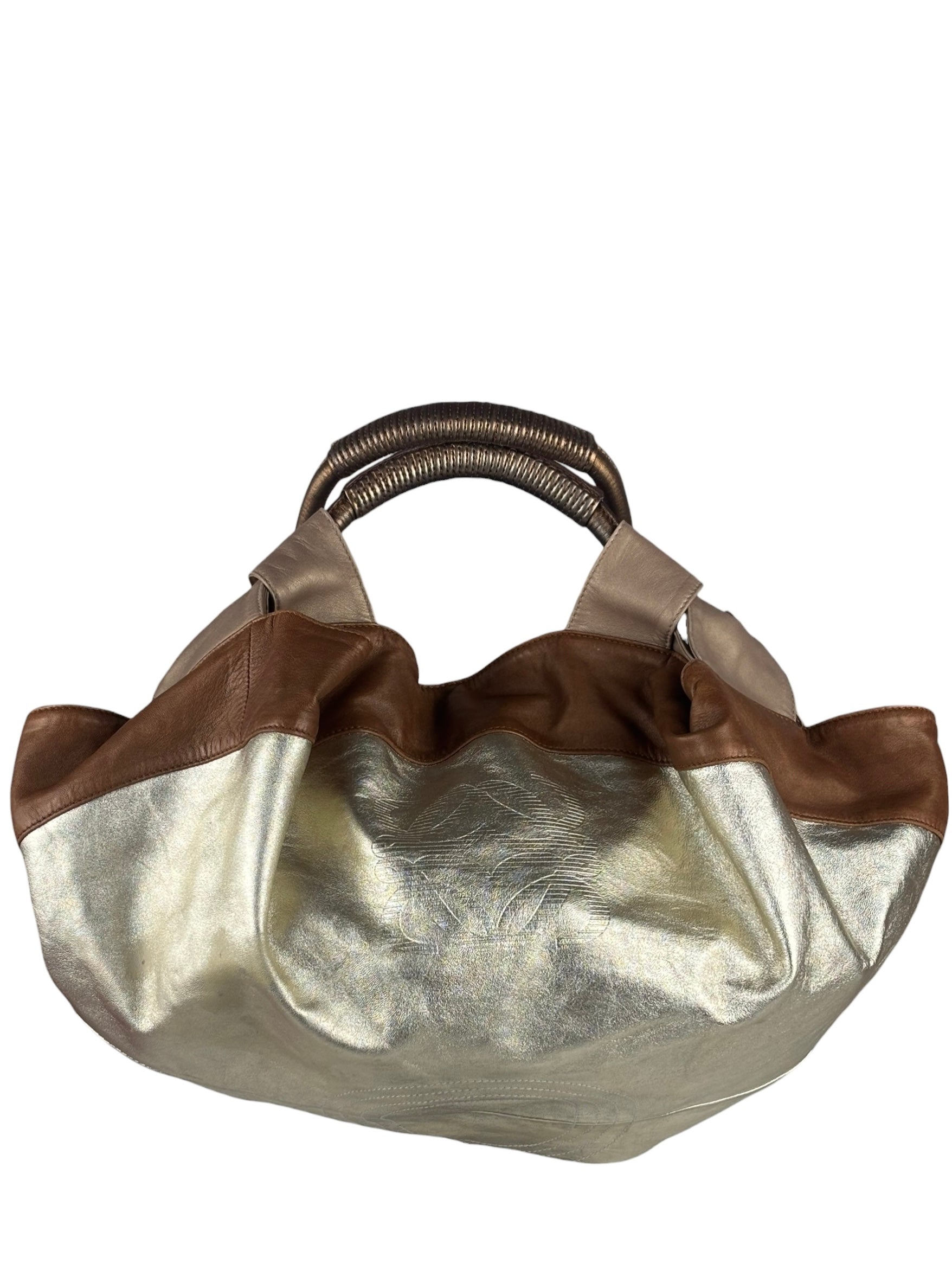 Loewe Gold/Bronze Leather Nappa Aire Handbag