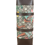 Gucci Brown Leather Trim GG Supreme Tian Vertical Tote Bag