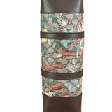 Gucci Brown Leather Trim GG Supreme Tian Vertical Tote Bag