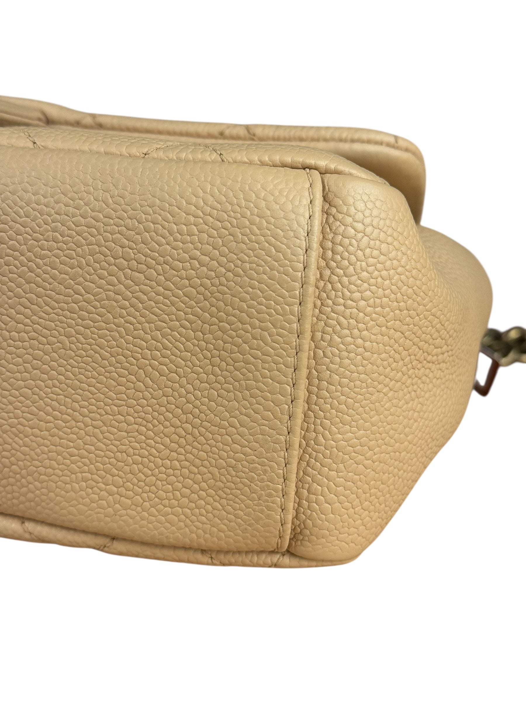 Chanel 2012 Diamond Chain Beige Single Flap