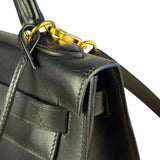 Hermes Kelly 32 Black Box Leather 1991