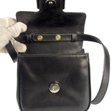 Ferragamo Black Leather Flap Mini Shoulder Bag