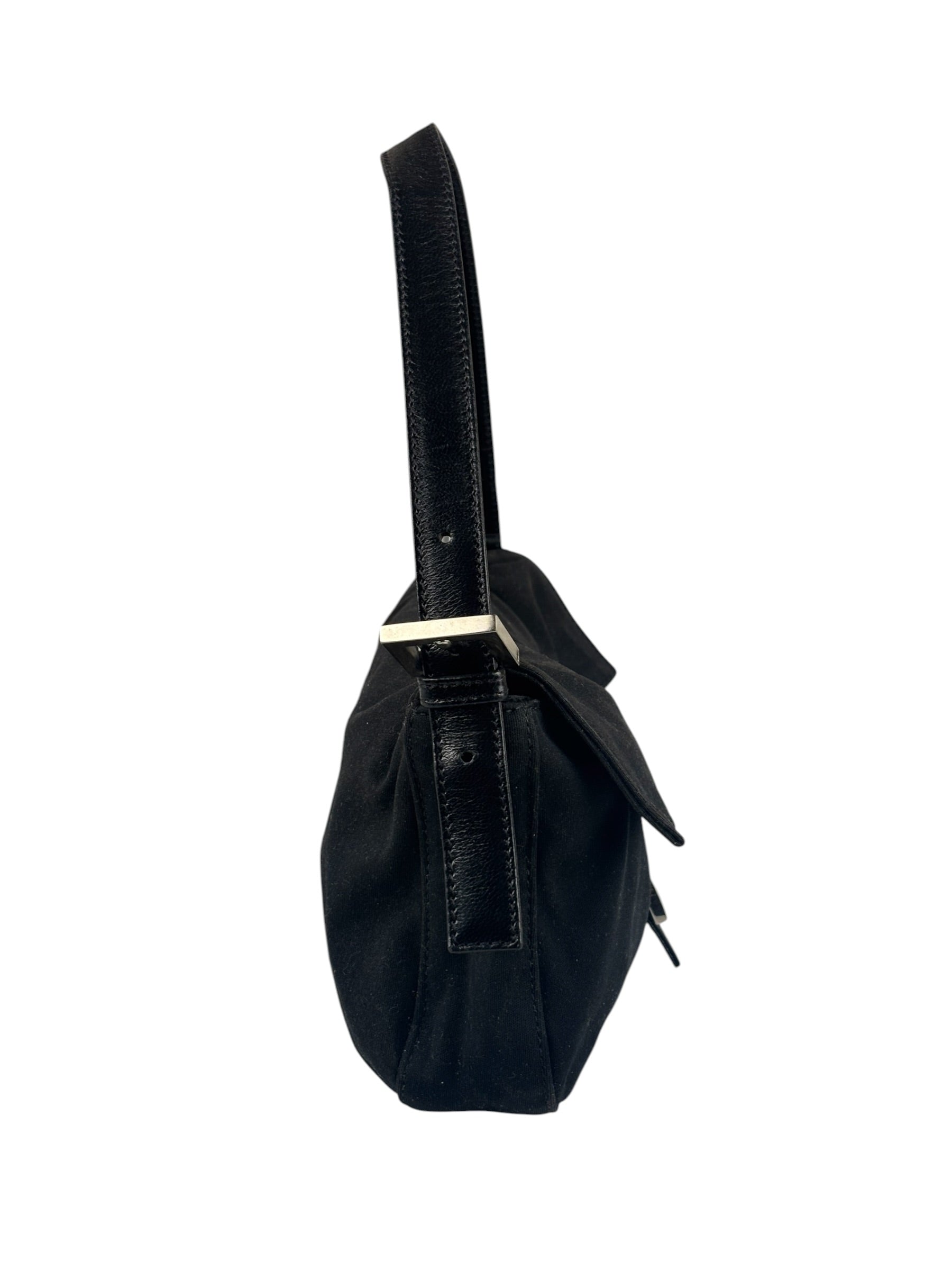 Fendi Black Nylon Mamma Baguette Handbag