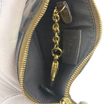 Fendi Brown Leather FF Zip Coin/Card Case