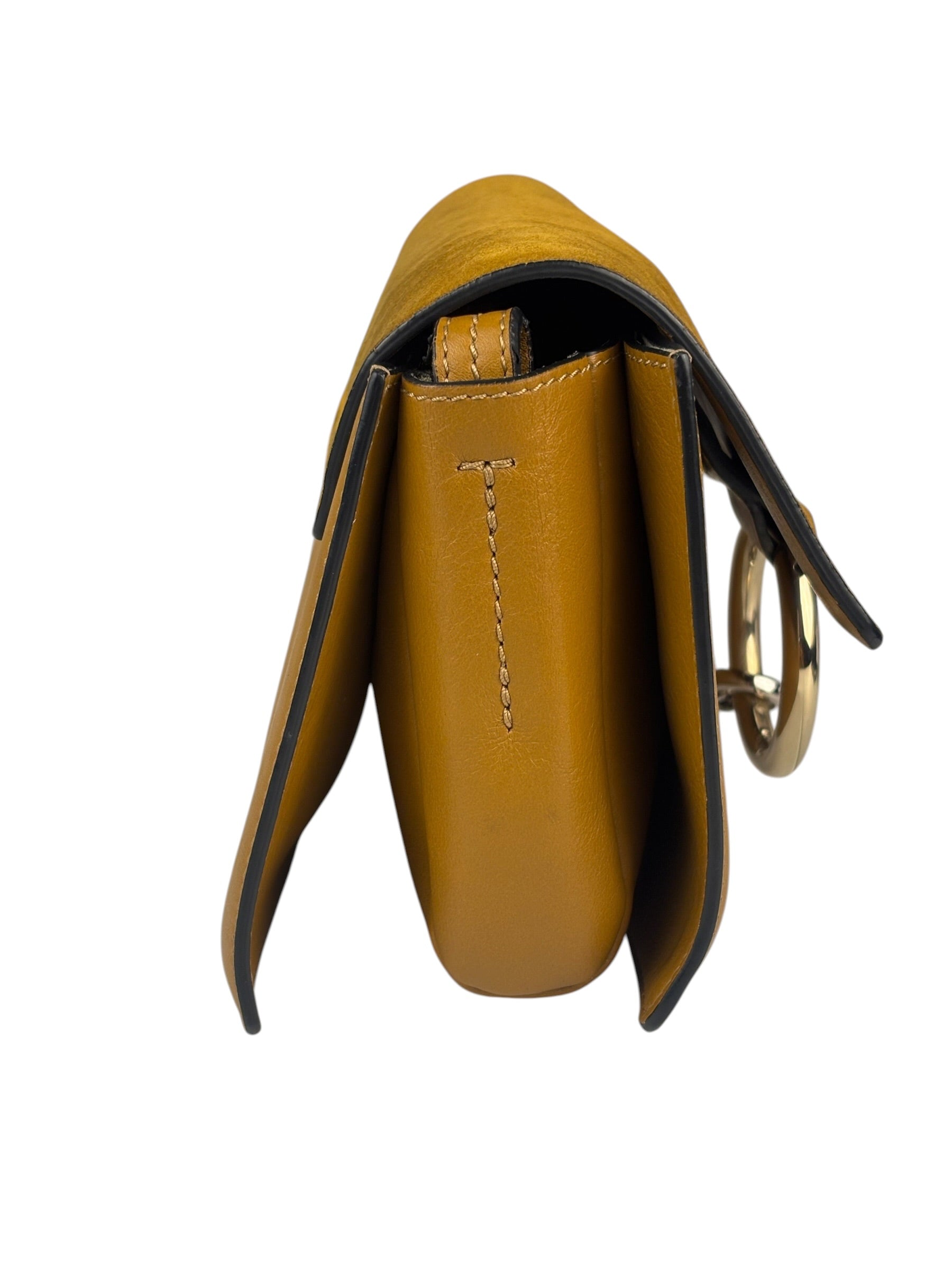 Chloe Mustard Yellow Leather/Suede Faye Bag