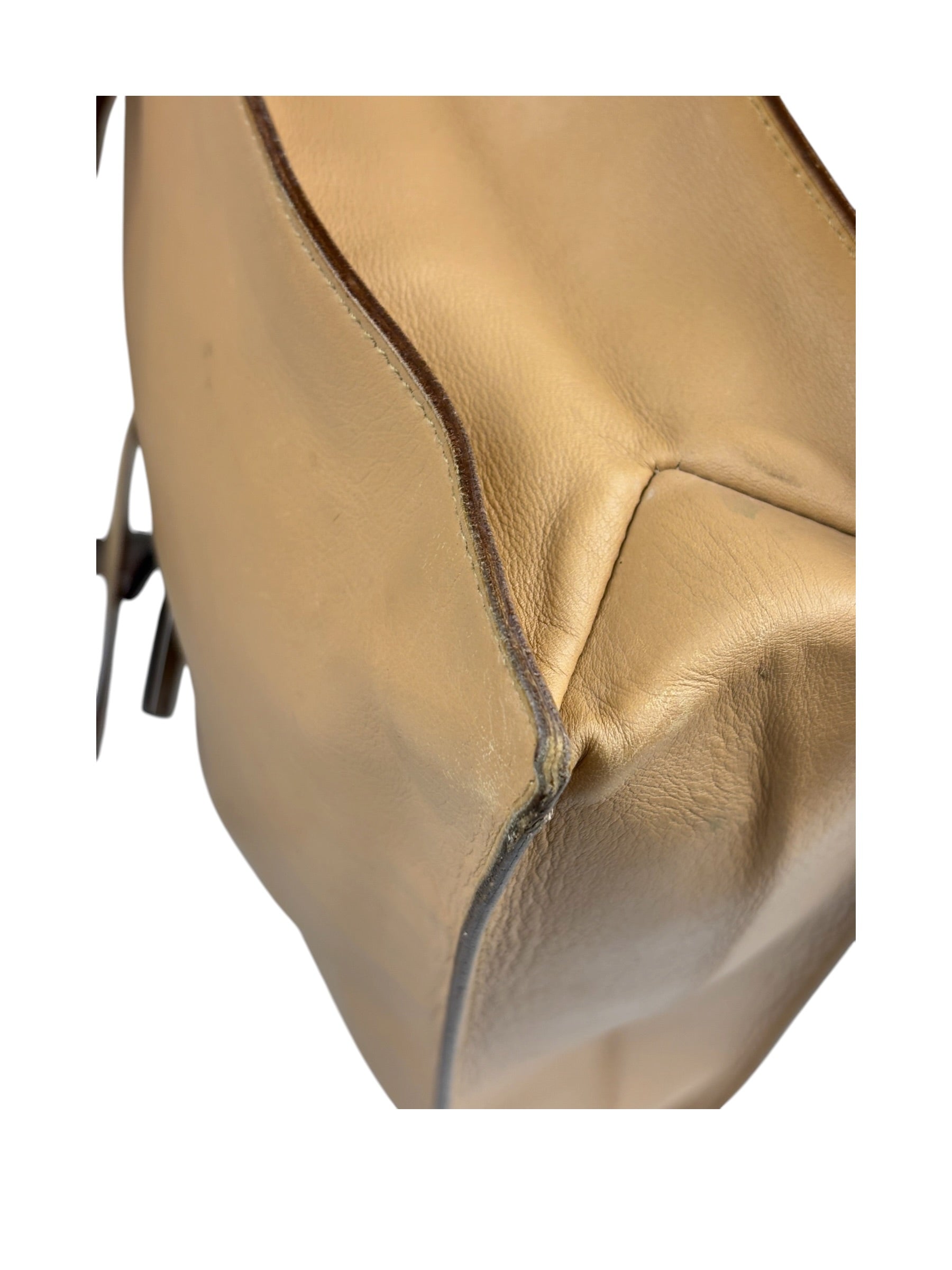 Gucci Beige Leather Balthus Drawstring Tote Bag