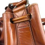 Celine Vintage Brown Leather Cinch Bucket Crossbody Bag