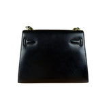 Hermes Black Mini Kelly 20 Box Calf 1991