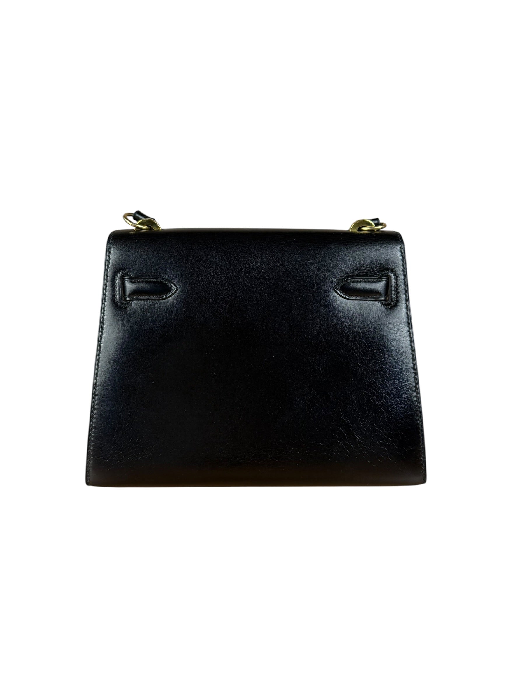 Hermes Black Mini Kelly 20 Box Calf 1991