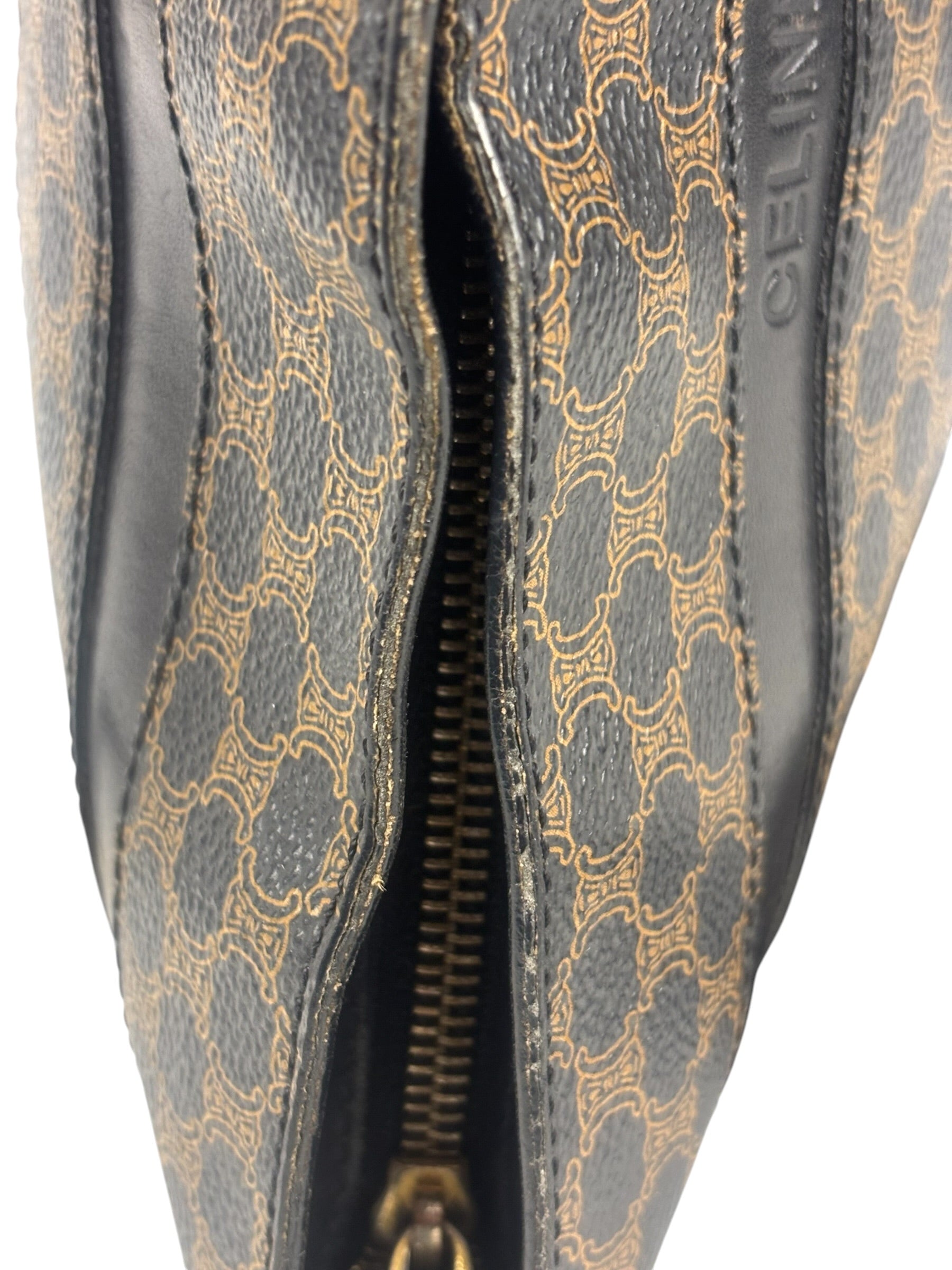 Celine Coated Canvas Stripped Macadam Crossbody