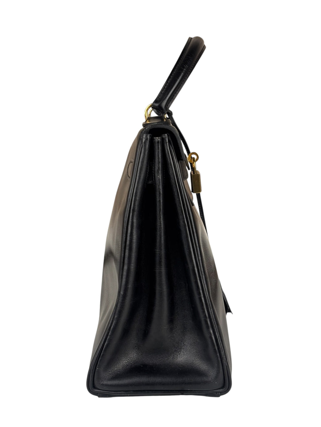Hermes Black Box Leather Kelly 32 Handbag 1979