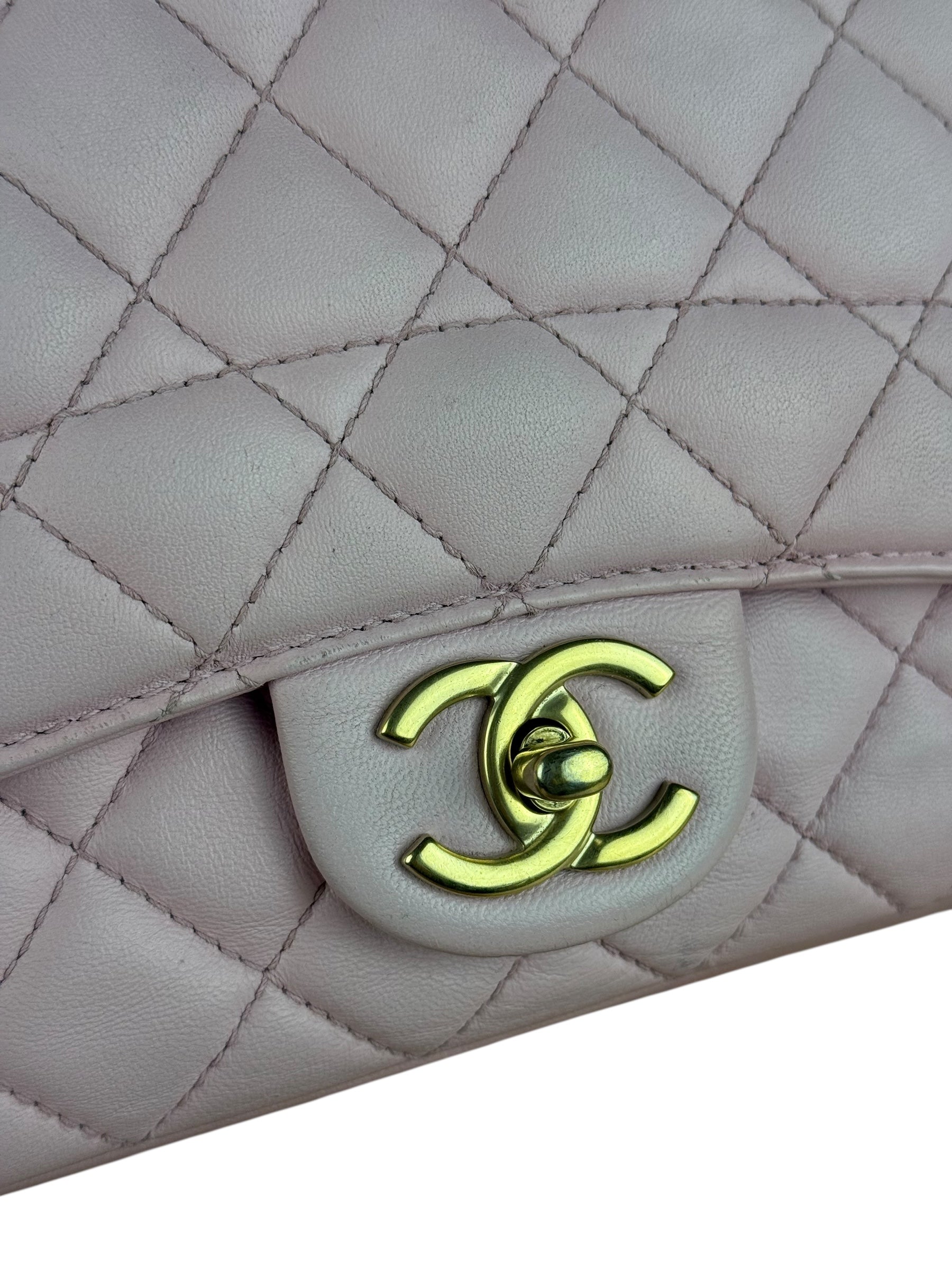 Chanel Pink CC Quilted Timeless Classique Flap 2015