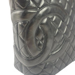 Chanel Black Quilted Leather CC Cambon Ligne Tote 2000s