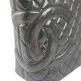 Chanel Black Quilted Leather CC Cambon Ligne Tote 2000s
