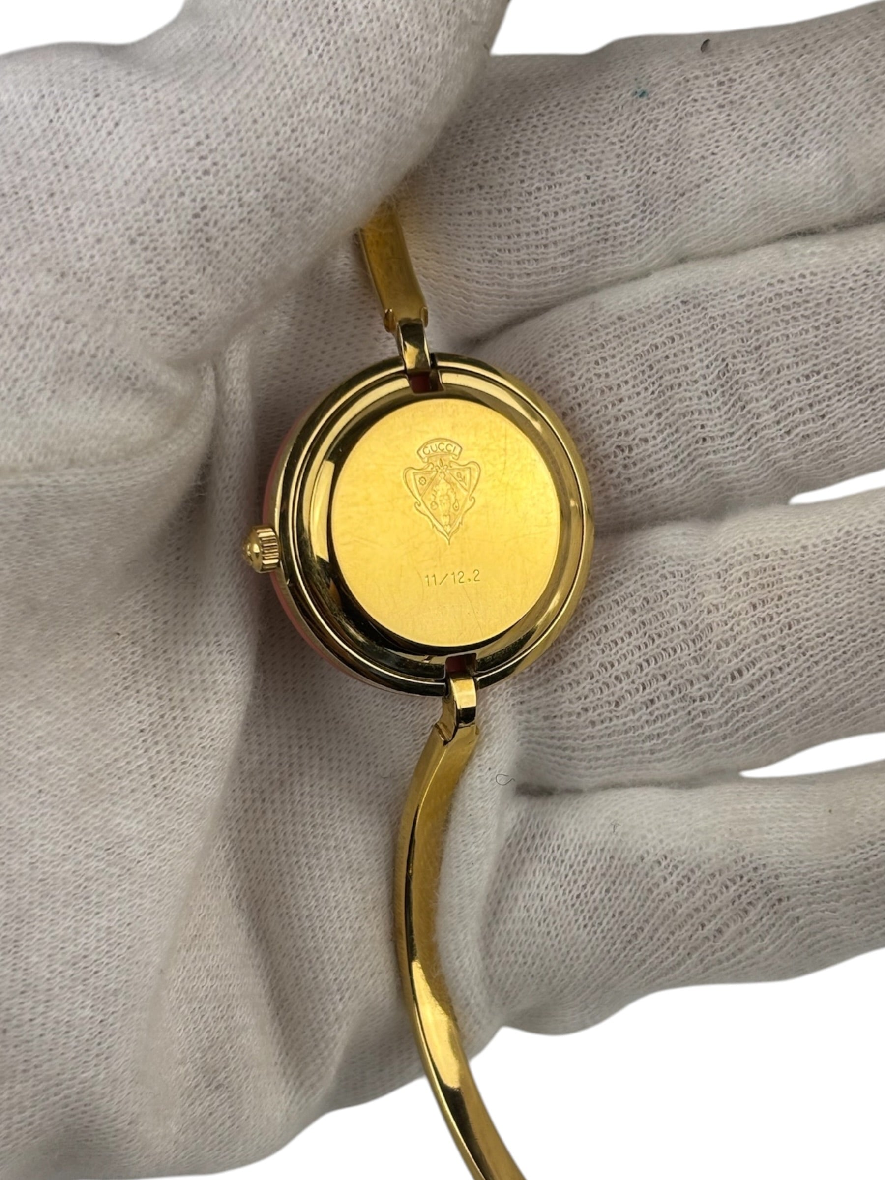 Gucci Vintage Gold-Toned Bangle Interchangeable Bezel Rings Watch