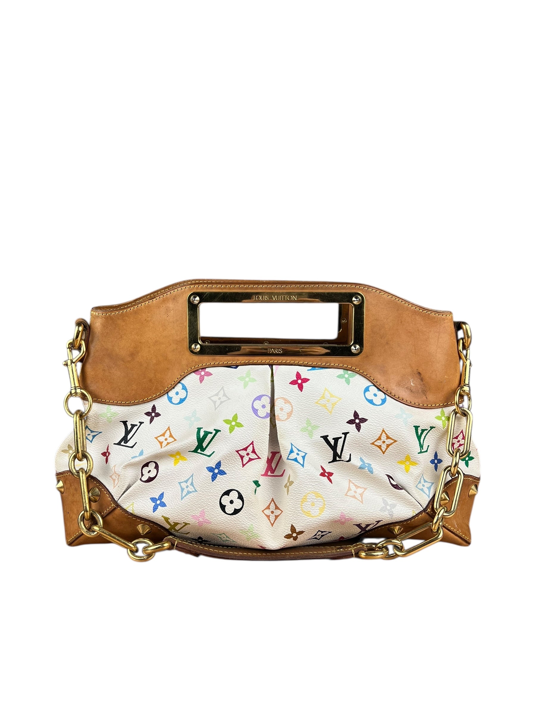 Louis Vuitton White Murakami Judy MM 2Way