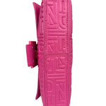Fendi Pink Leather Logo Embossed Baguette