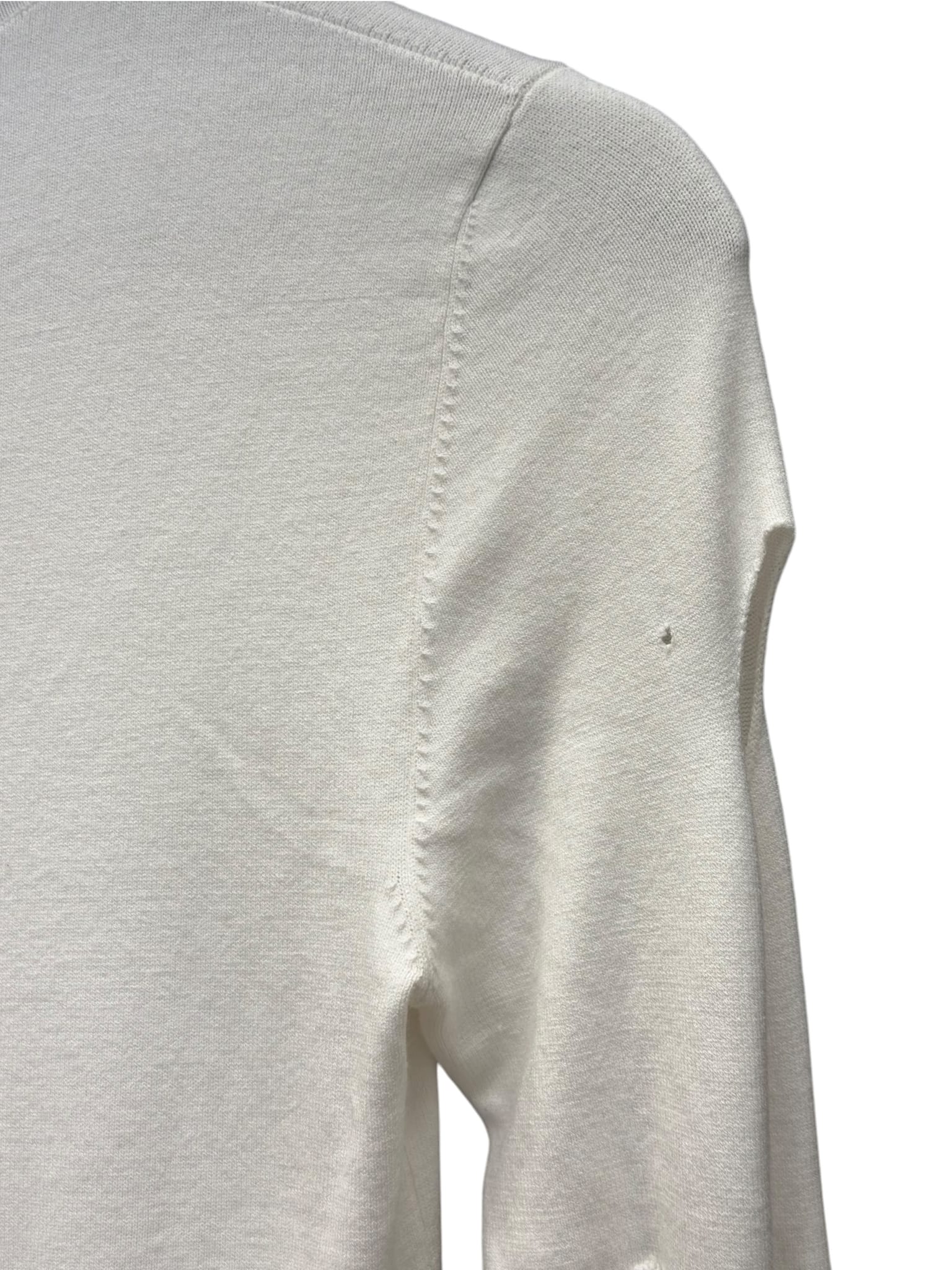 Prada White Cutout Mock Neck Long Sleeve Top
