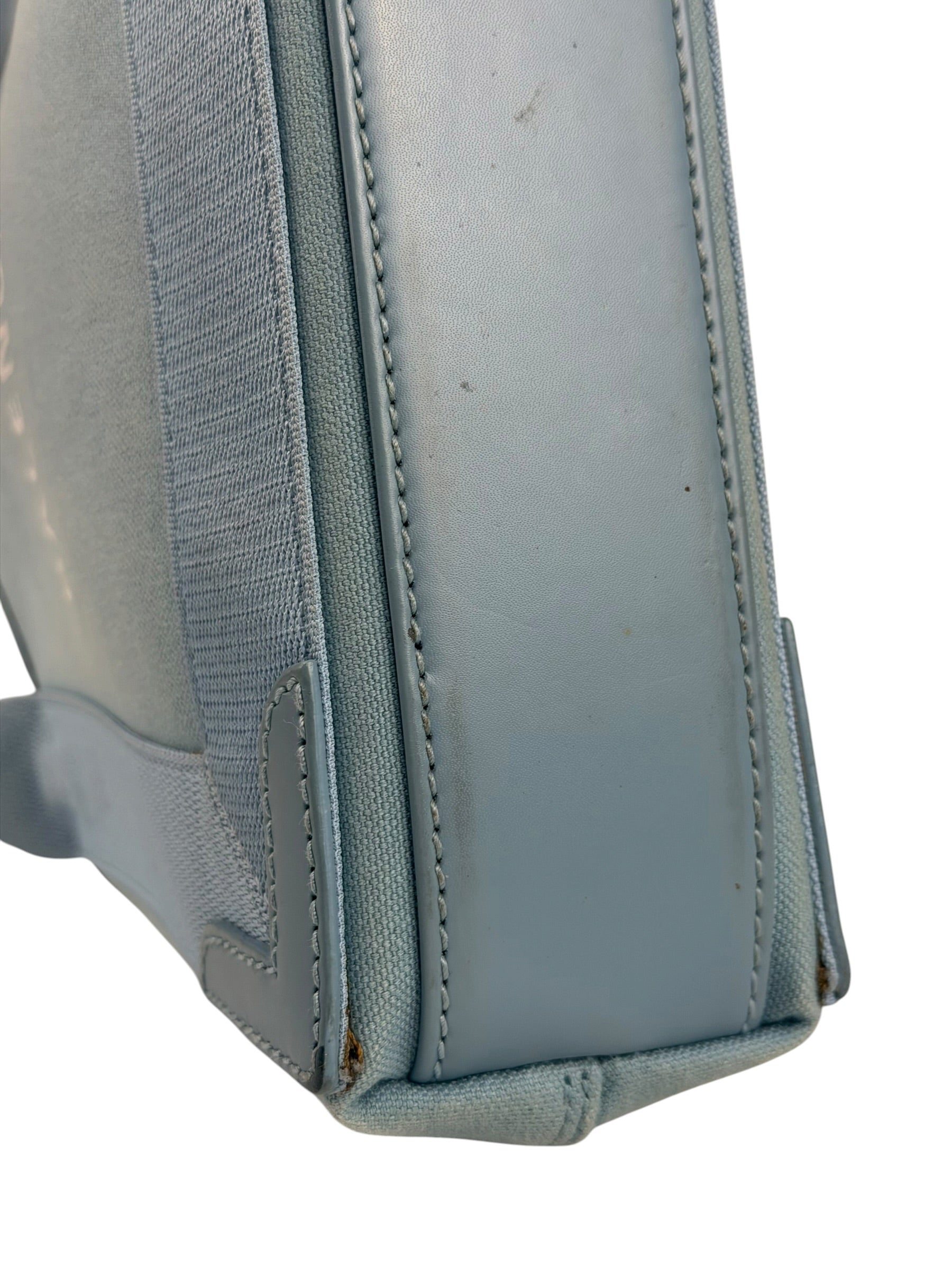 Balenciaga Light Blue Leather Trim Cabas XS Tote Bag
