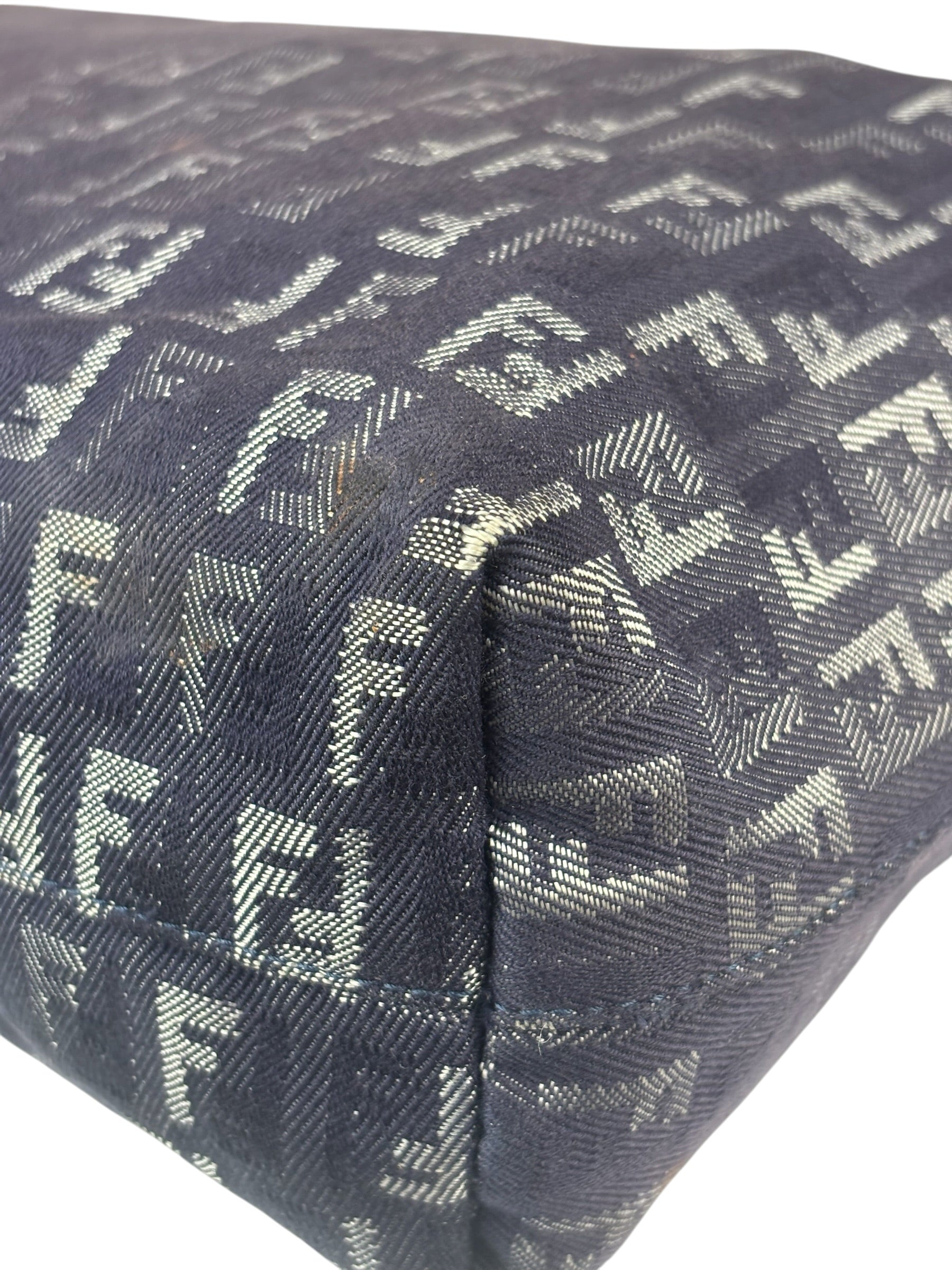 Fendi Purple Denim Roll Zucchino Tote