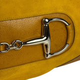 Gucci Mustard Yellow Suede/Leather Trim Hasler Horsebit Hobo Bag