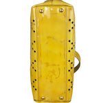 Chanel Vintage Yellow Patent Leather Perforated Tote Bag 1987