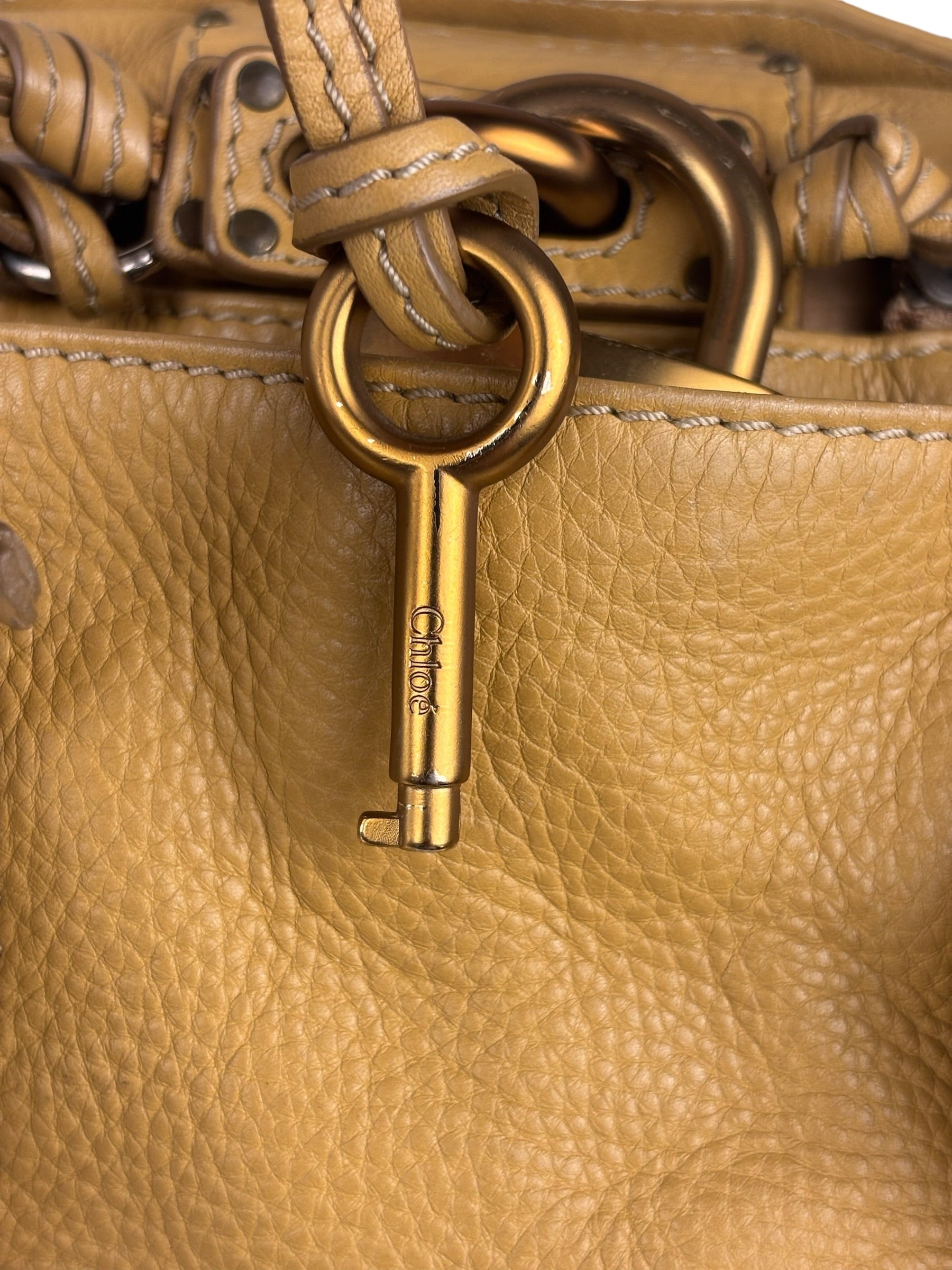 Chloe Yellow Leather Paddington Shoulder Bag