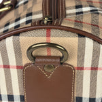 Burberry Beige/Brown Leather House Check Boston Bag