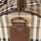 Burberry Beige/Brown Leather House Check Boston Bag