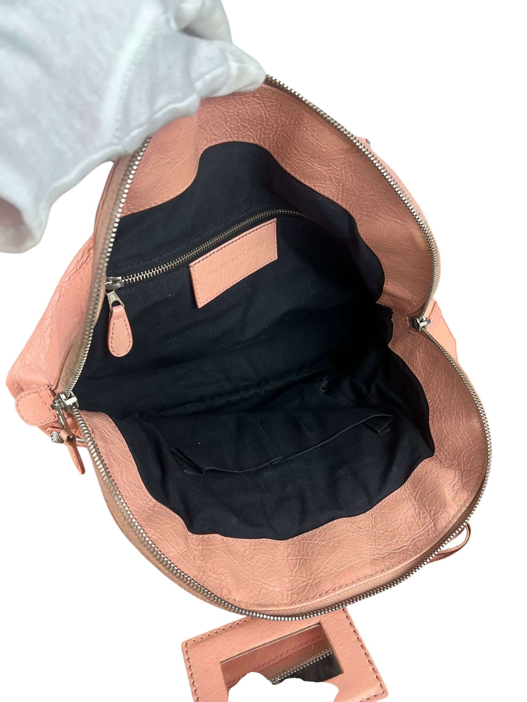 Balenciaga Pink Moto Leather Dome 2Way City Bag