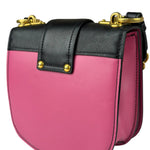 Prada Pink/Black Saffiano Leather Trim Small Cahier Crossbody Bag