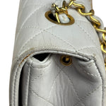 Chanel White Quilted Leather CC Flap Shoulder Bag 2013