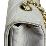 Chanel White Quilted Leather CC Flap Shoulder Bag 2013