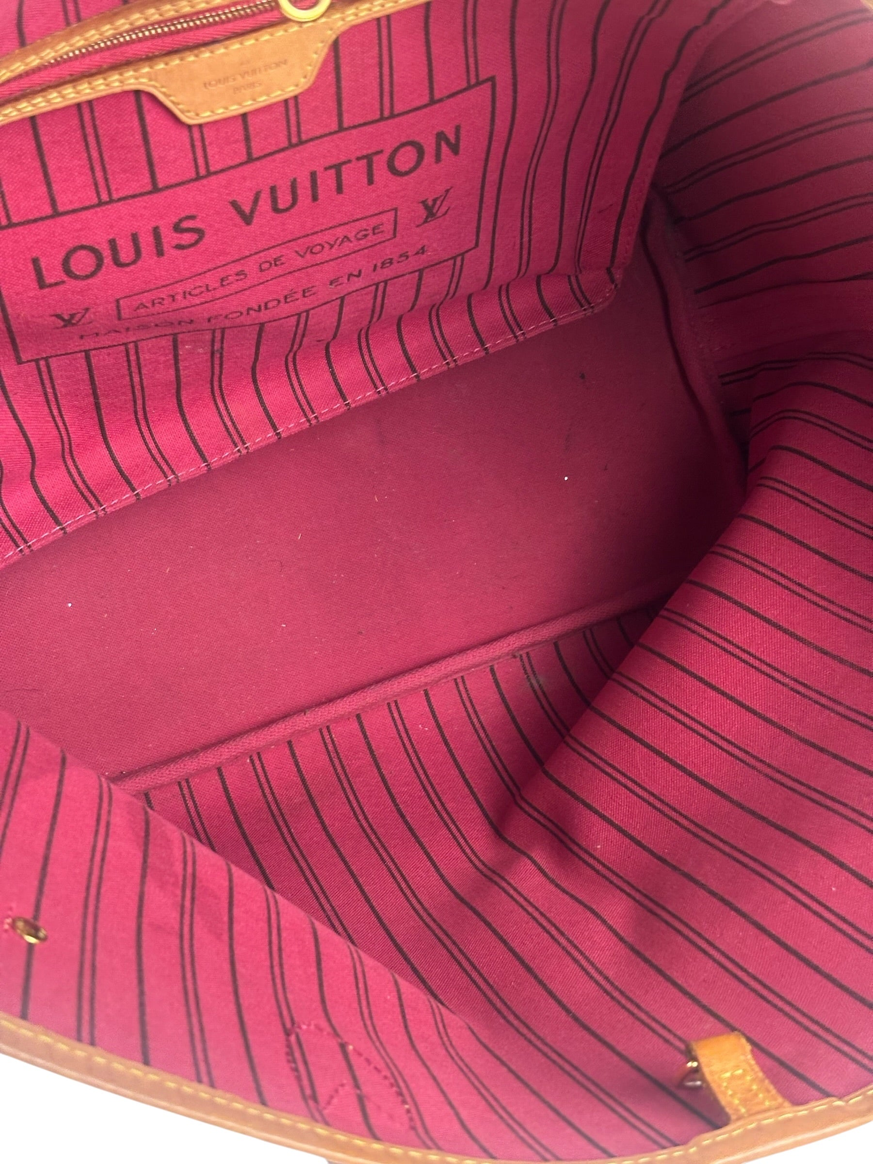 Louis Vuitton Monogram Neverful MM Pink Canvas-Lined Tote Bag