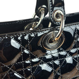 Christian Dior Black Cannage Quilted Leather Medium Lady Dior Handbag
