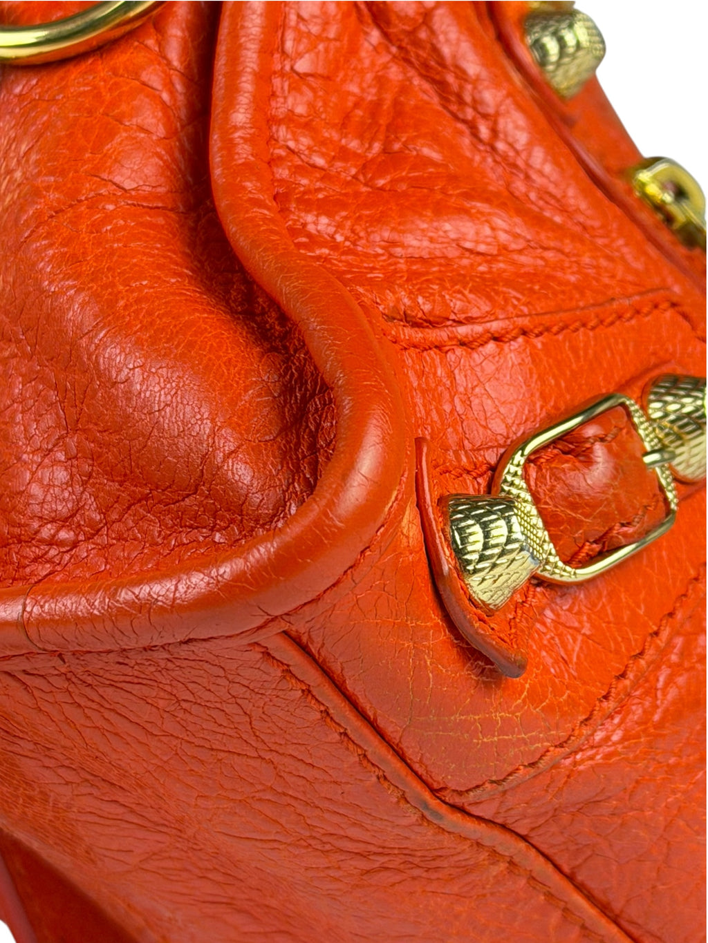 Balenciaga Red Leather Mini City Bag