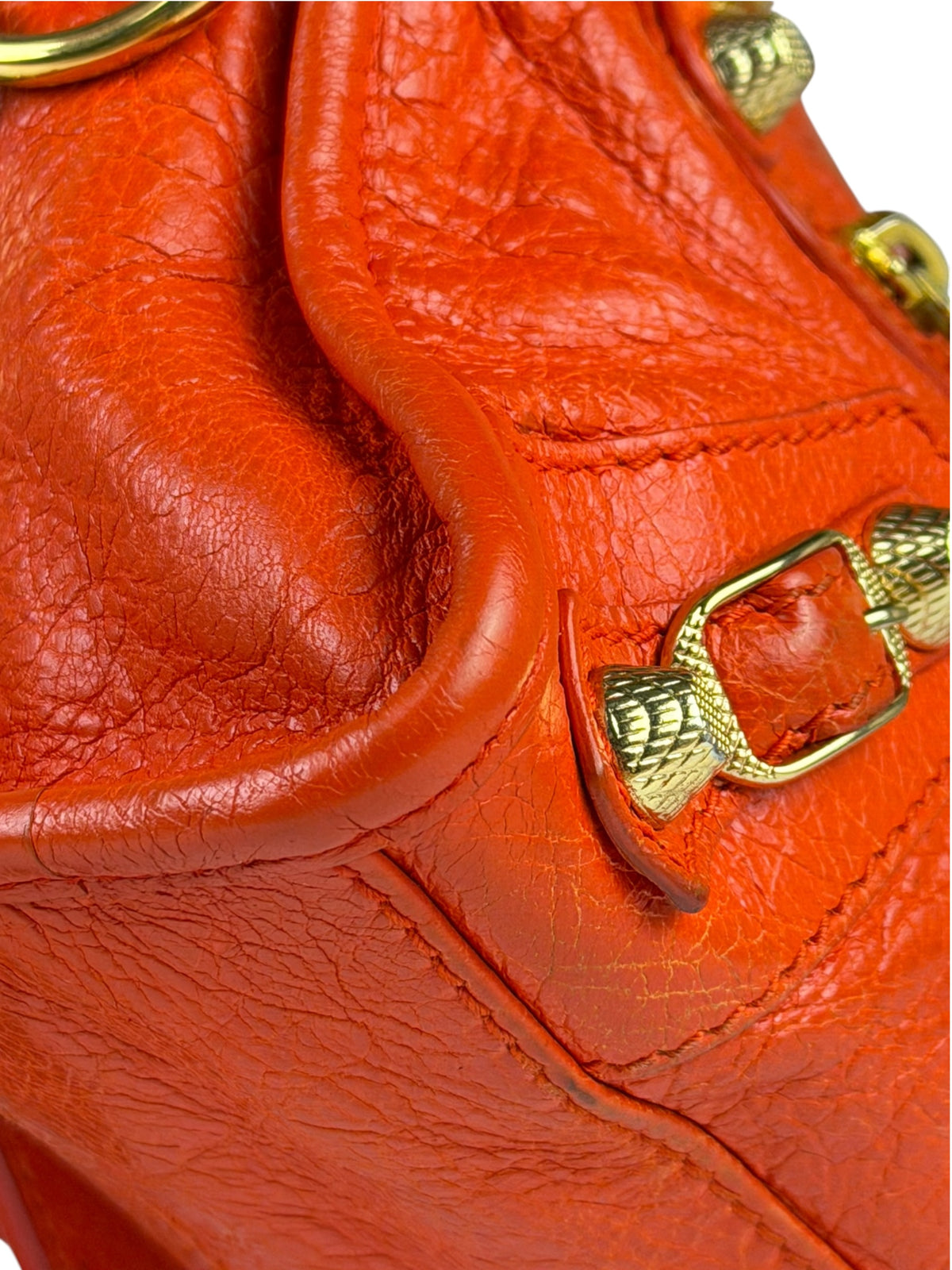 Balenciaga Red Leather Mini City Bag